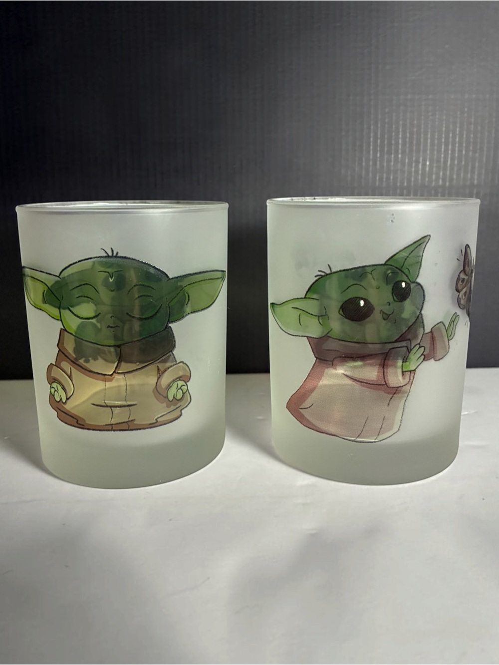 Star Wars Grogu Baby Yoda Frosted Glass Tumblers 8- 10oz Set of 2
